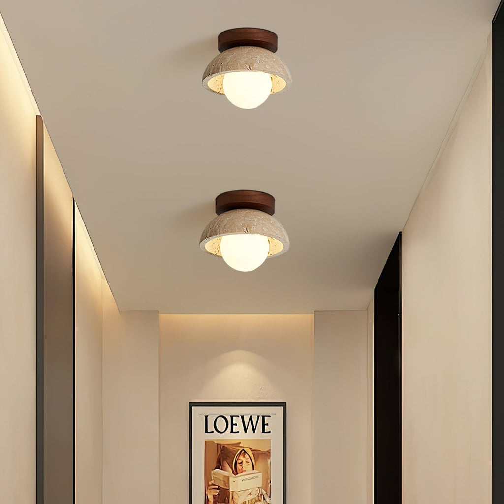 Ritta Minimalist Travertine Ceiling Light | Fioriscas