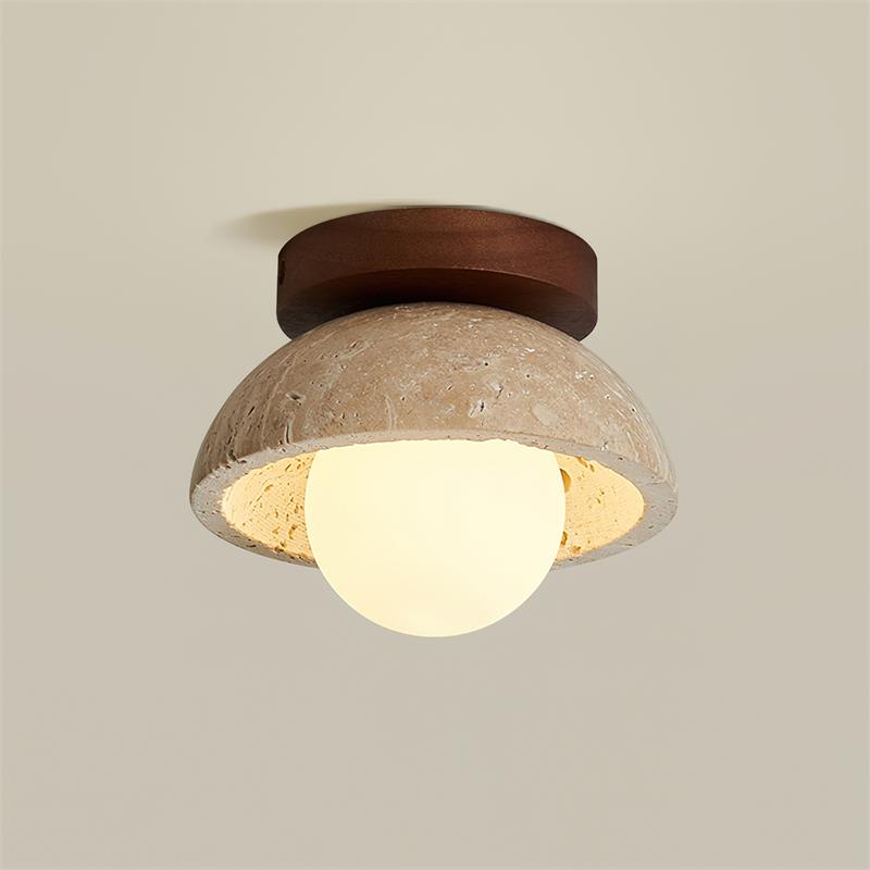 Ritta Minimalist Travertine Ceiling Light | Fioriscas