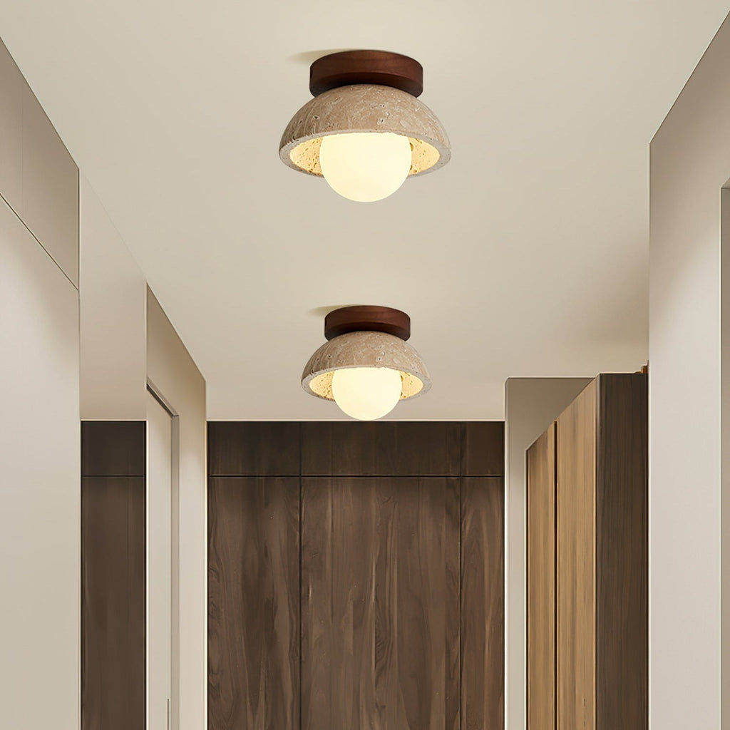 Ritta Minimalist Travertine Ceiling Light | Fioriscas