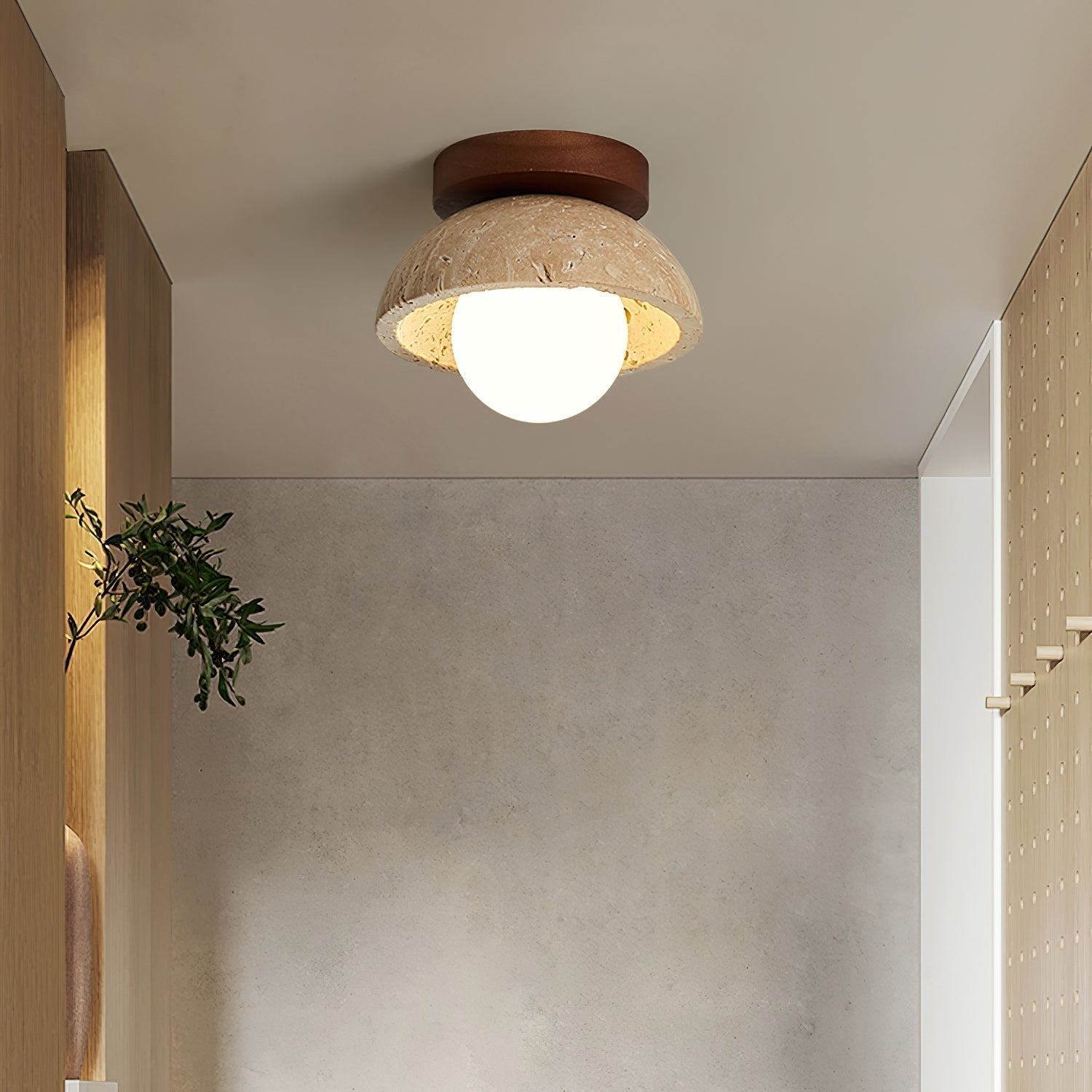 Ritta Minimalist Travertine Ceiling Light | Fioriscas