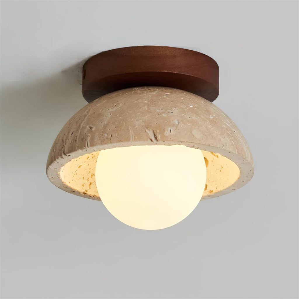 Ritta Minimalist Travertine Ceiling Light | Fioriscas