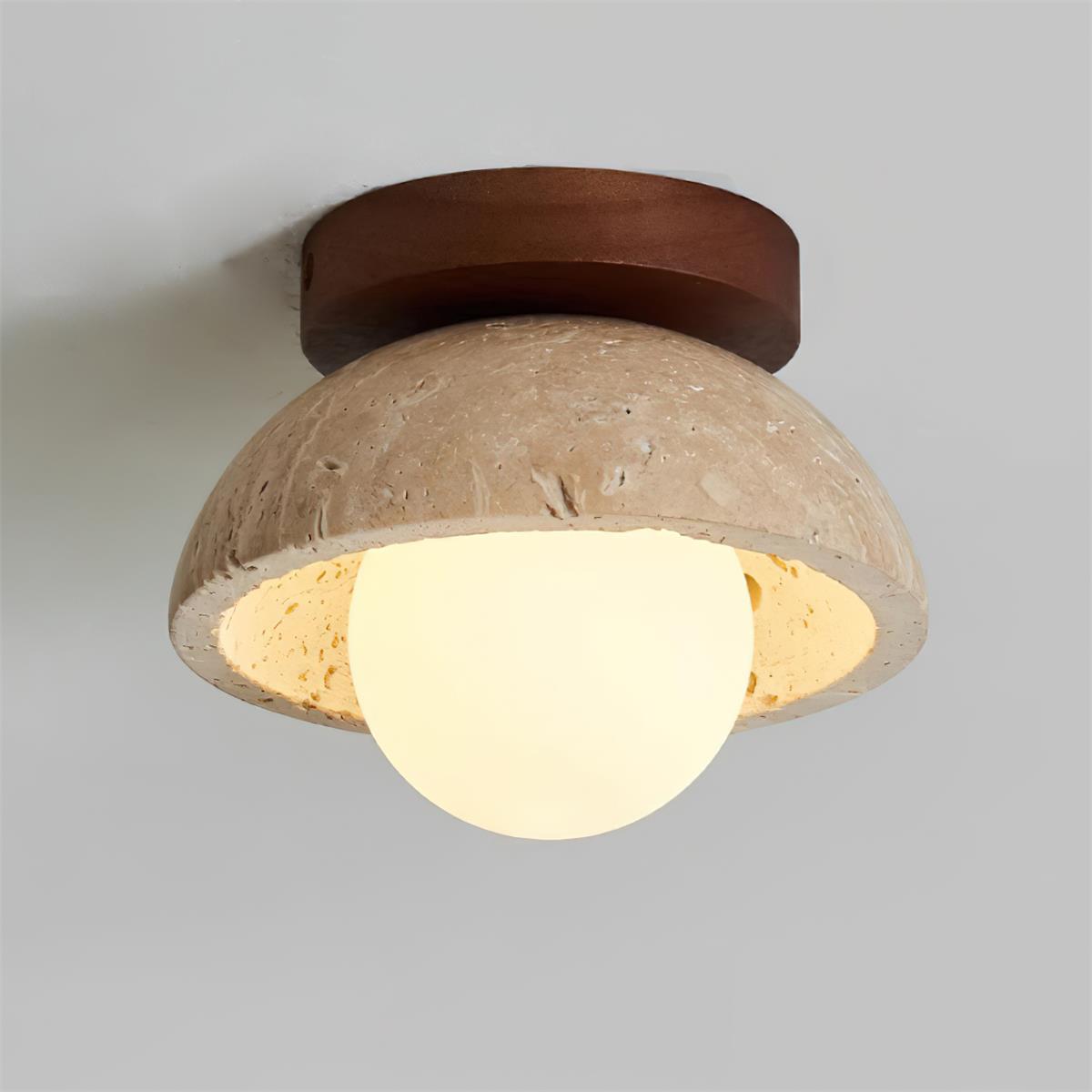 Ritta Minimalist Travertine Ceiling Light | Fioriscas
