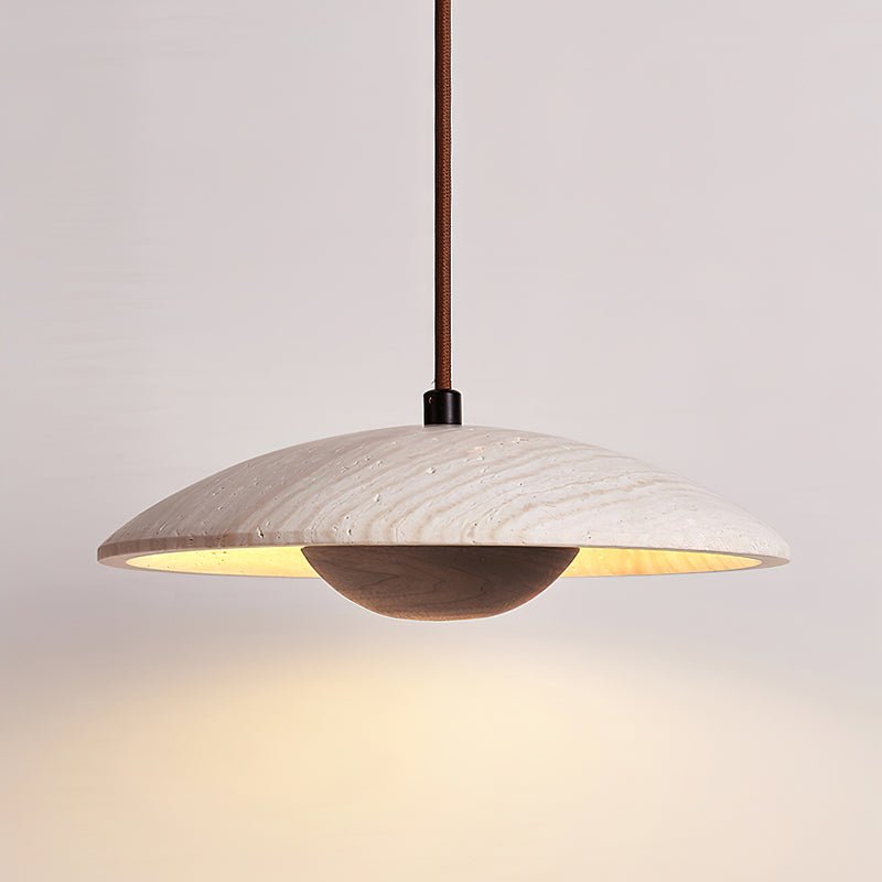 Zodore Wide-Brim Travertine Pendant Light | Fioriscas