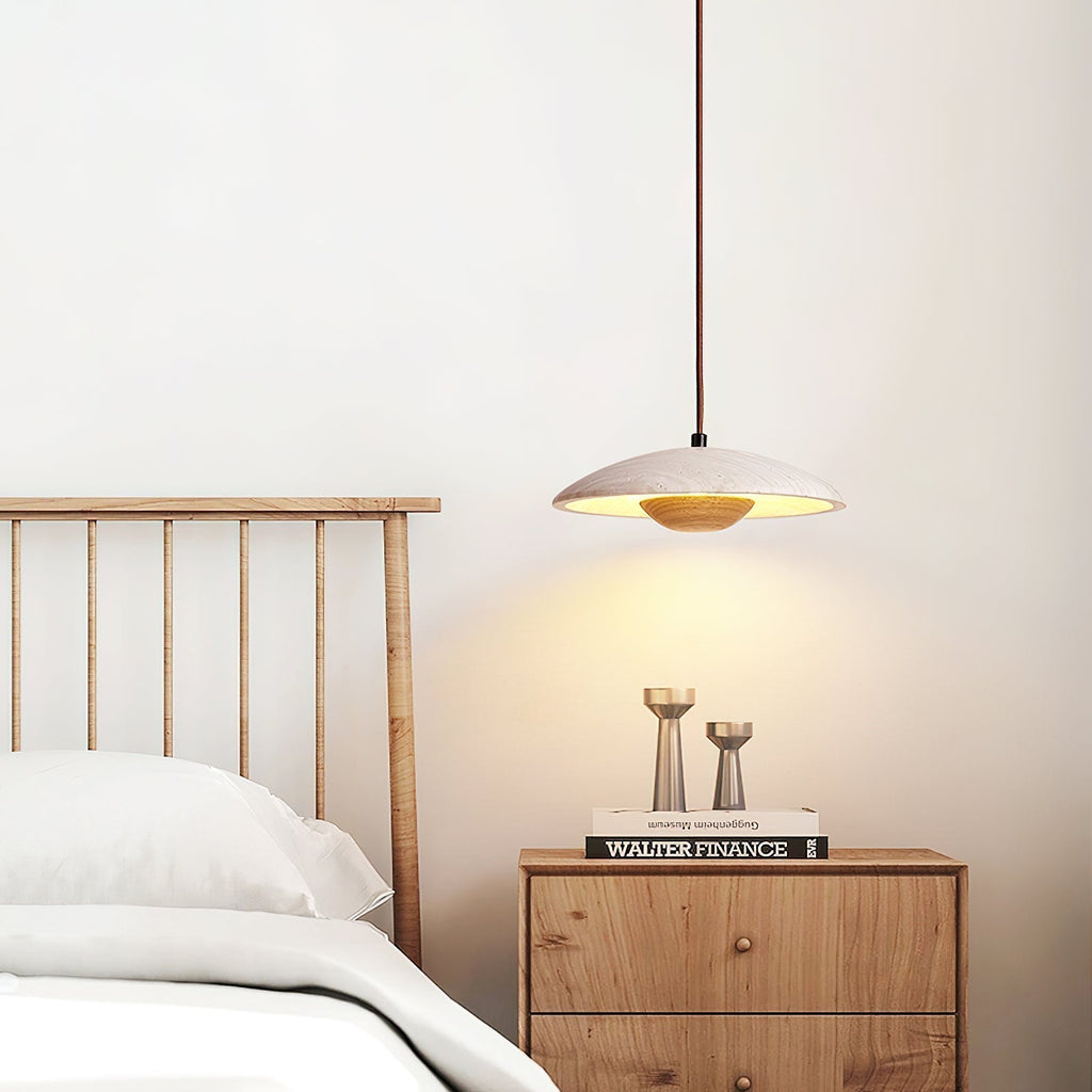 Zodore Wide-Brim Travertine Pendant Light | Fioriscas