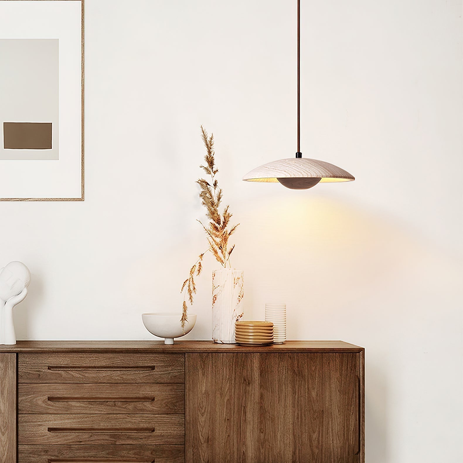 Zodore Wide-Brim Travertine Pendant Light | Fioriscas