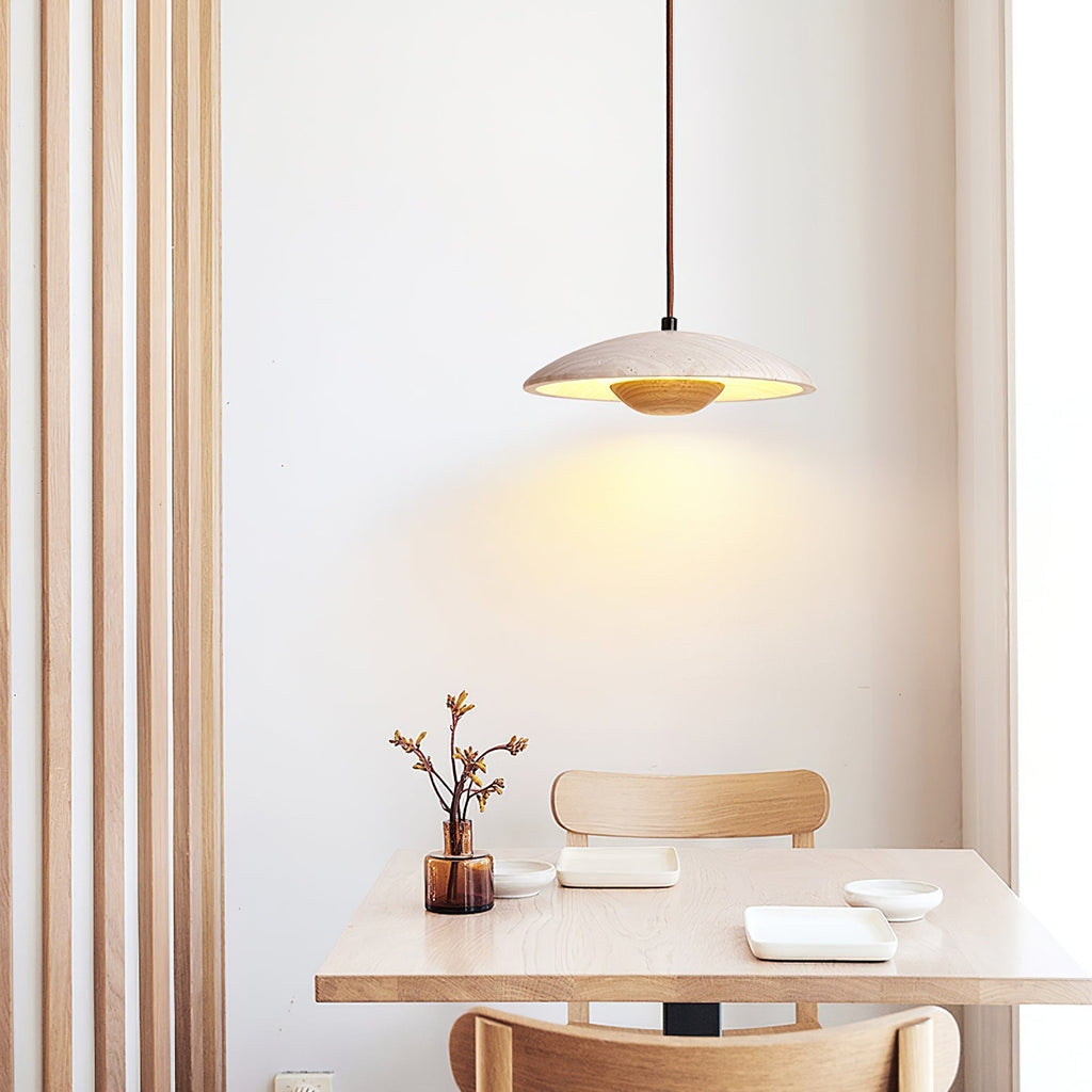 Zodore Wide-Brim Travertine Pendant Light | Fioriscas