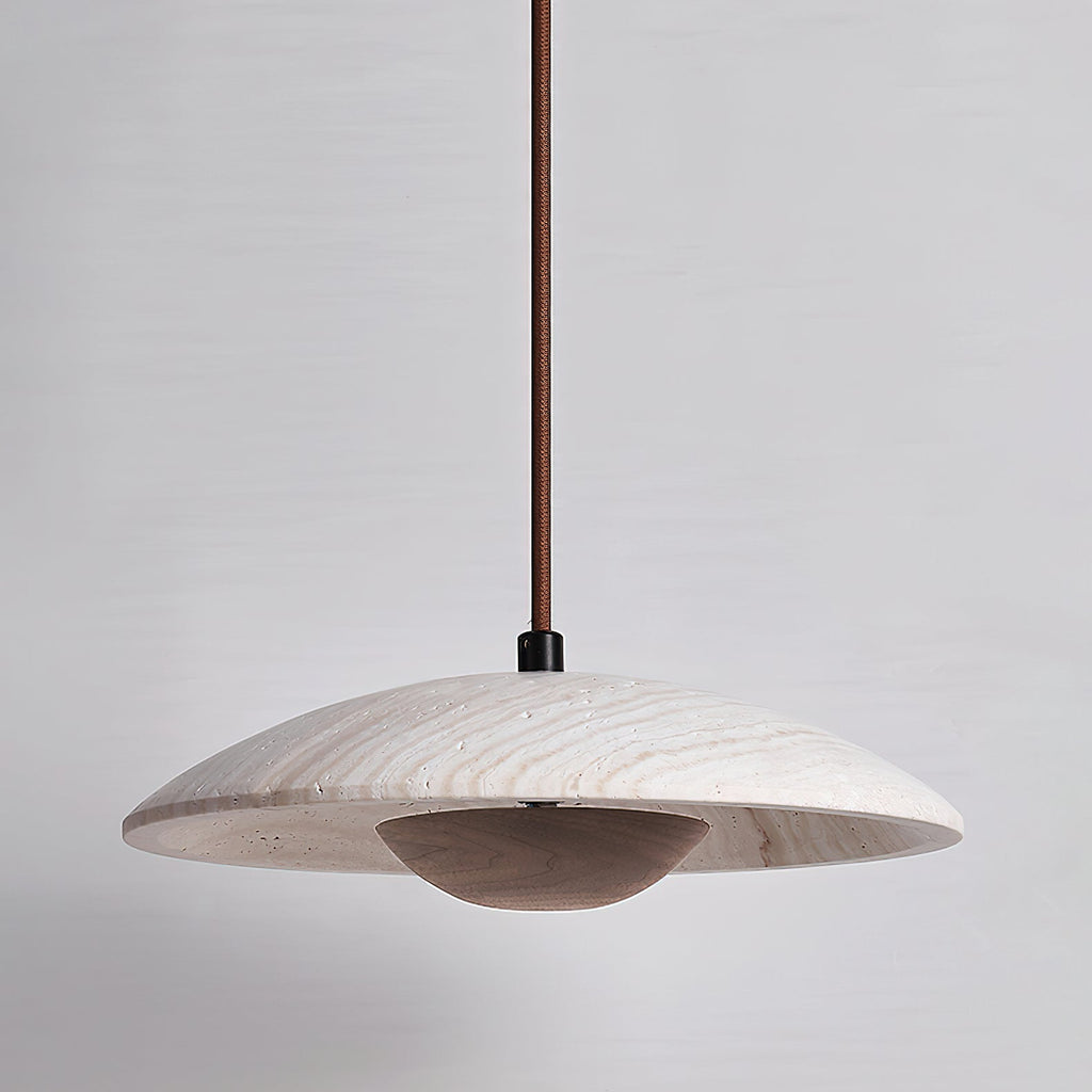 Zodore Wide-Brim Travertine Pendant Light | Fioriscas