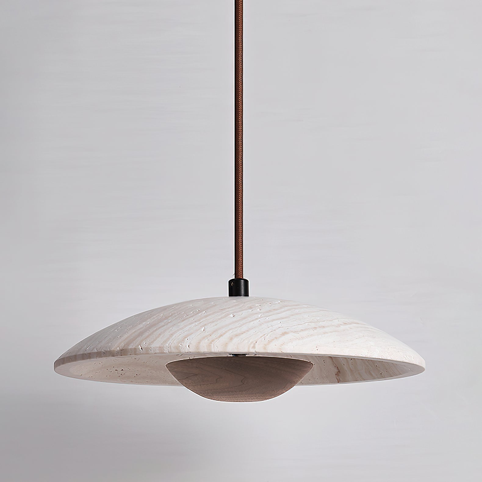 Zodore Wide-Brim Travertine Pendant Light | Fioriscas
