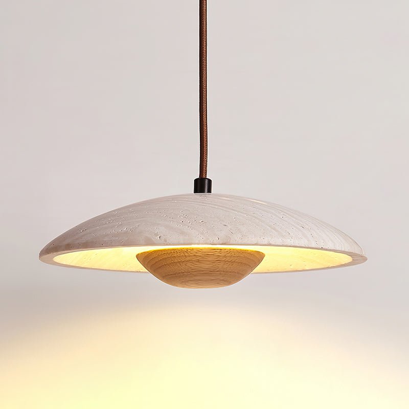 Zodore Wide-Brim Travertine Pendant Light | Fioriscas