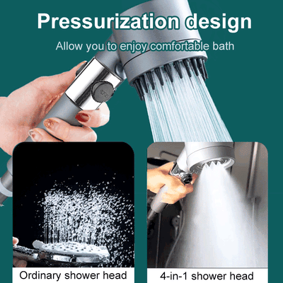 Showerhead With High Water Pressure, 9-Layer Filter, Push-Button Stop