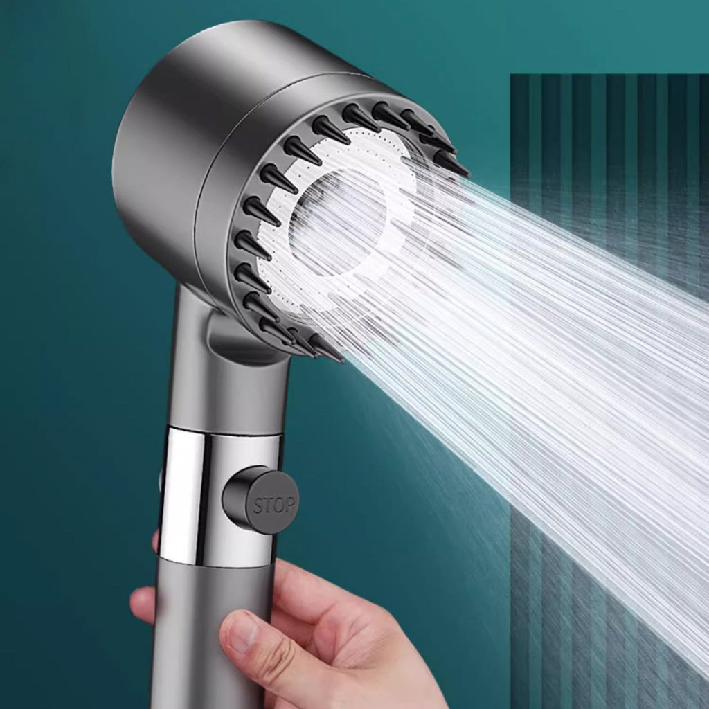Showerhead With High Water Pressure, 9-Layer Filter, Push-Button Stop