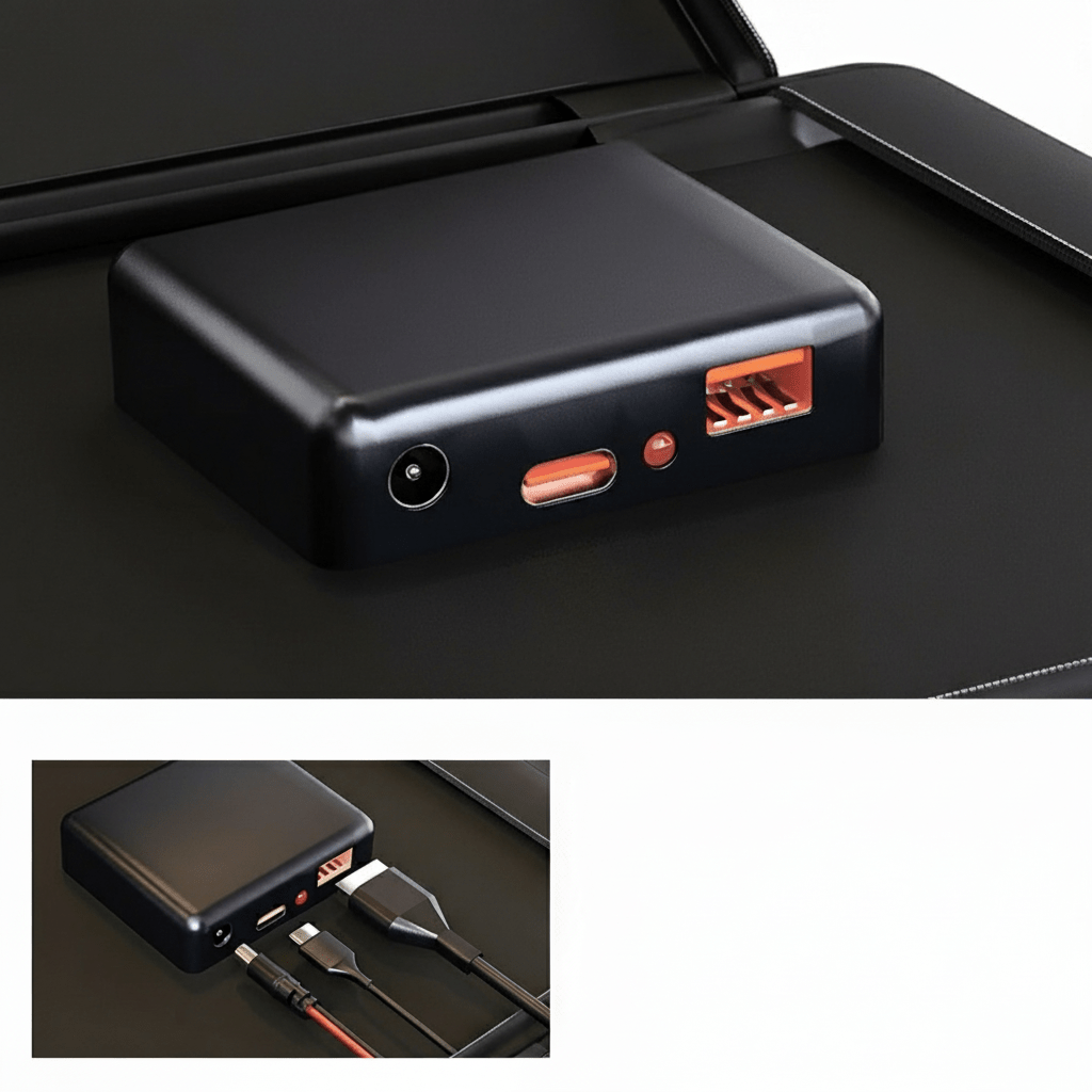 Smart lading med USB-A, USB-C og DC-porter - Fioriscas