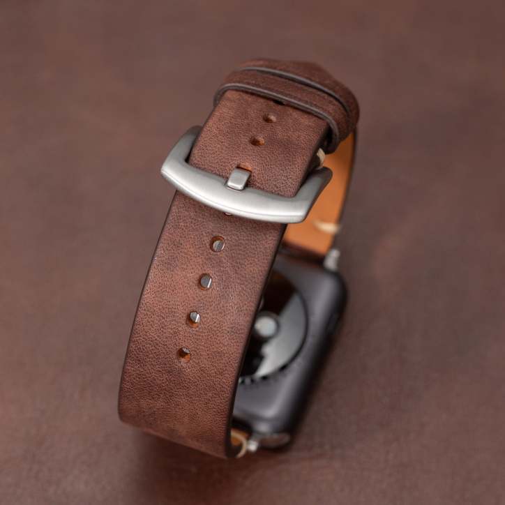 Mareni Italian Leather Apple Watch Band, Handmade Smartwatch Strap