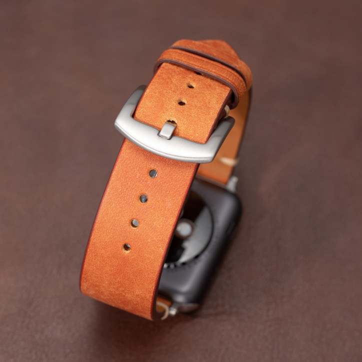 Mareni Italian Leather Apple Watch Band, Handmade Smartwatch Strap