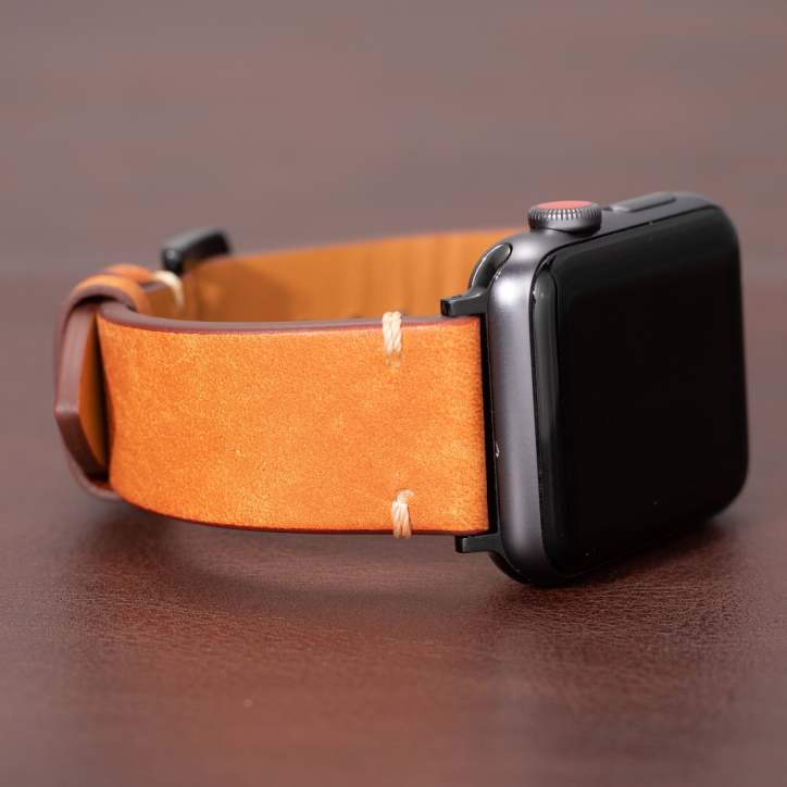 Mareni Italian Leather Apple Watch Band, Handmade Smartwatch Strap