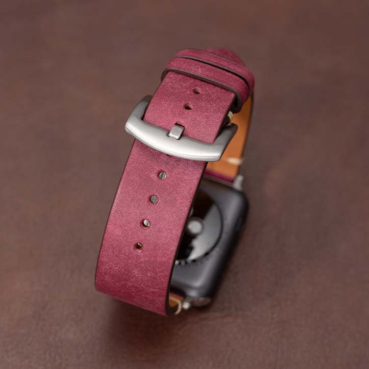 Mareni Italian Leather Apple Watch Band, Handmade Smartwatch Strap