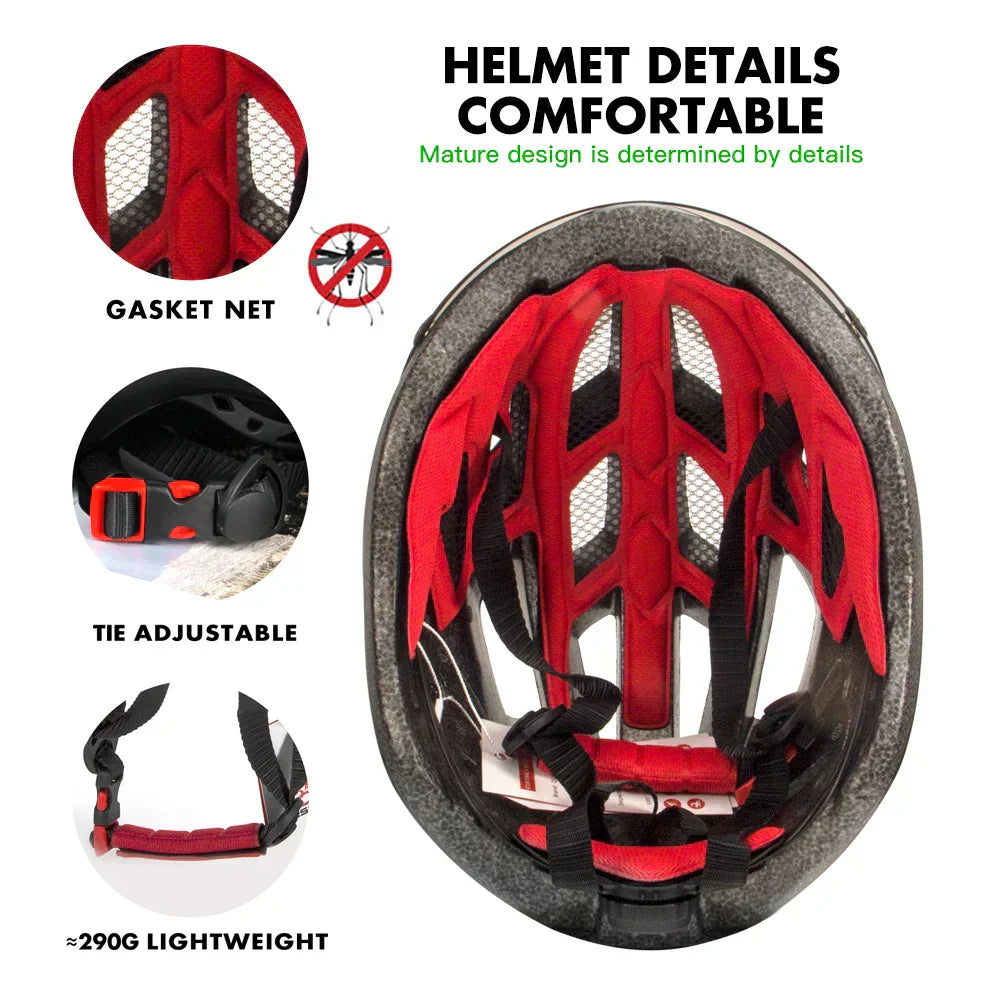 Velora Unisex-Fahrradhelm, Rücklicht-LED, passend für Kopfumfänge von 58–64 cm