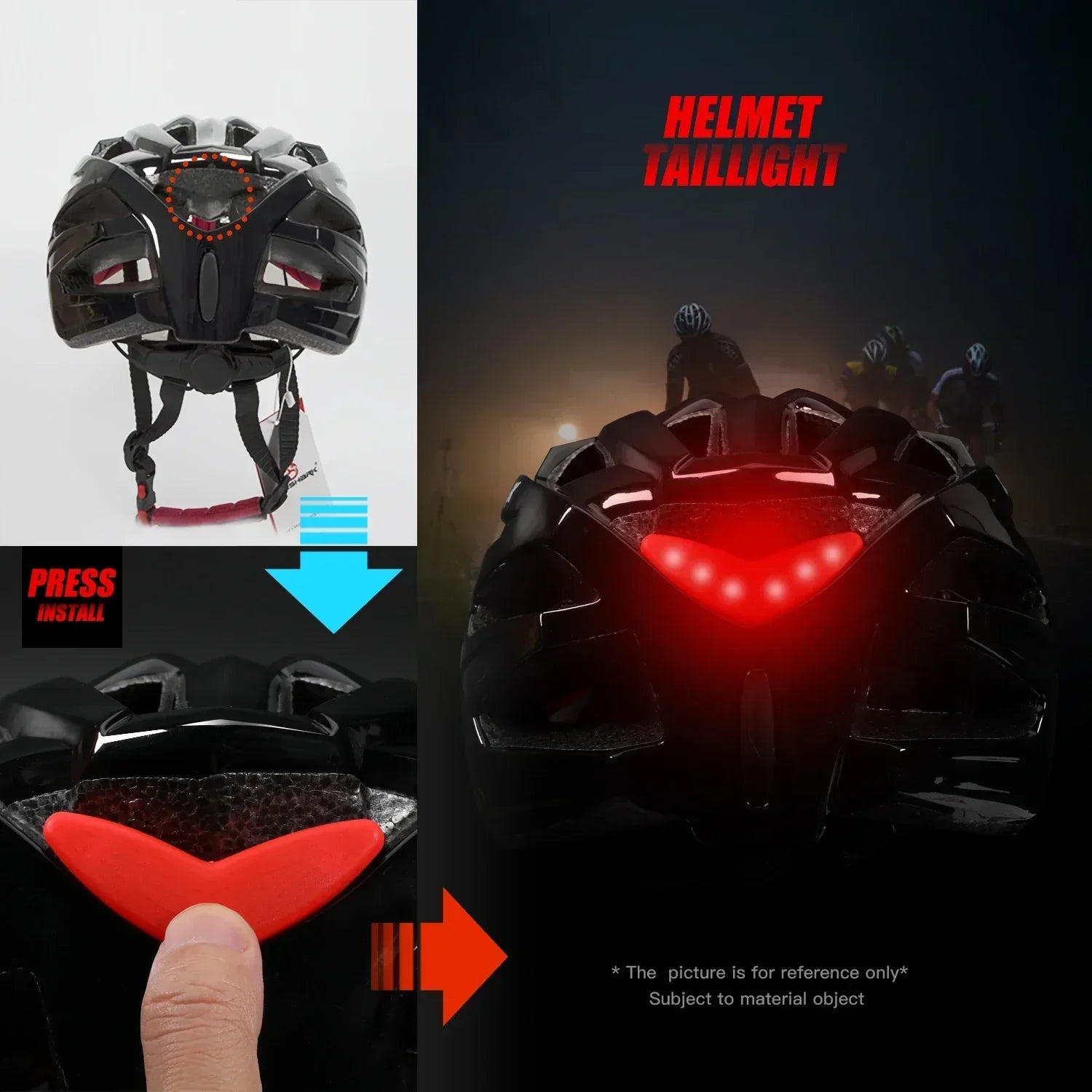 Velora Unisex-Fahrradhelm, Rücklicht-LED, passend für Kopfumfänge von 58–64 cm