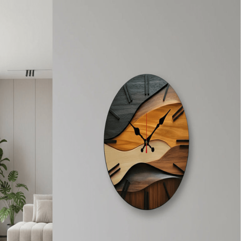 Nordic Silent Wooden Wall Clock for Home and Office - Fioriscas