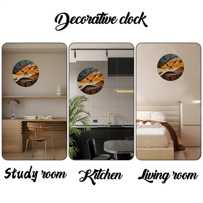 Nordic Silent Wooden Wall Clock for Home and Office - Fioriscas