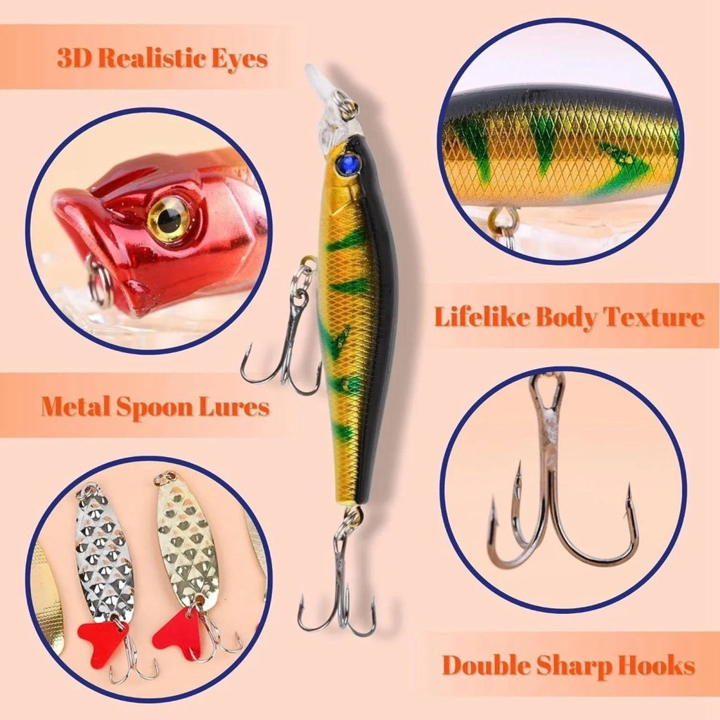 24-day fishing advent calendar with premium baits and tools - Fioriscas