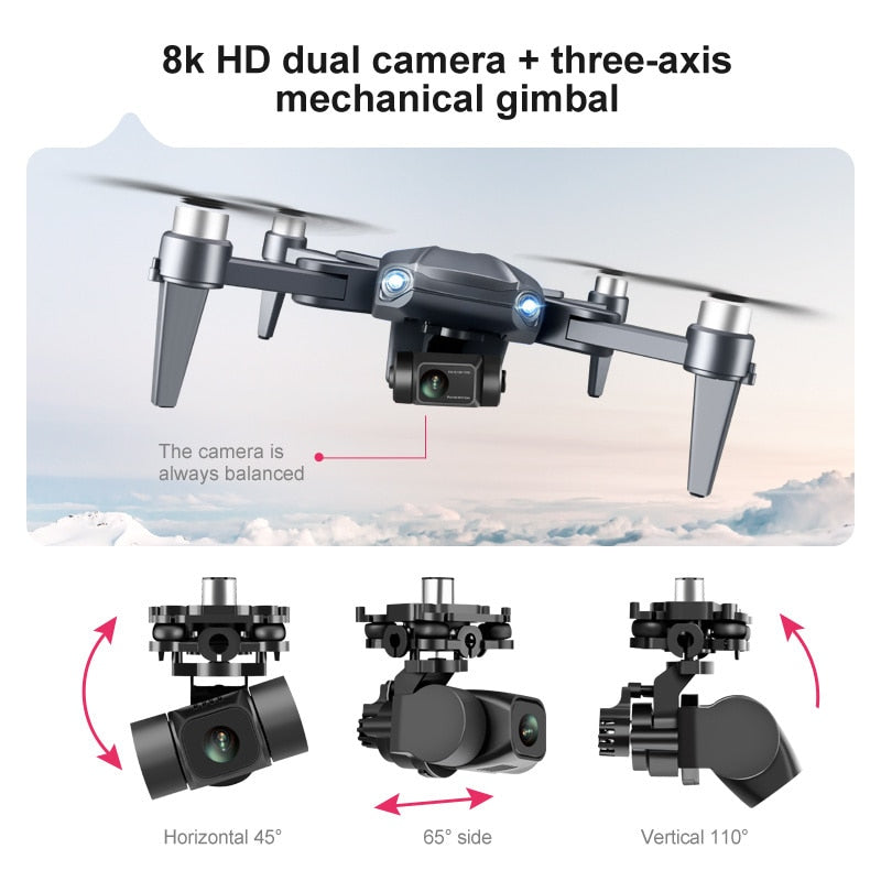 Altaris Aero Drone Pro, dobbelt 8K-kamera, GPS-stabiliseret flyvning