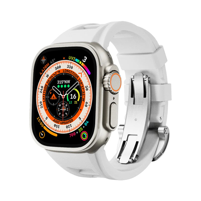 Zephra Apple Watch Band, FKM Sport Strap With Dual Buckle