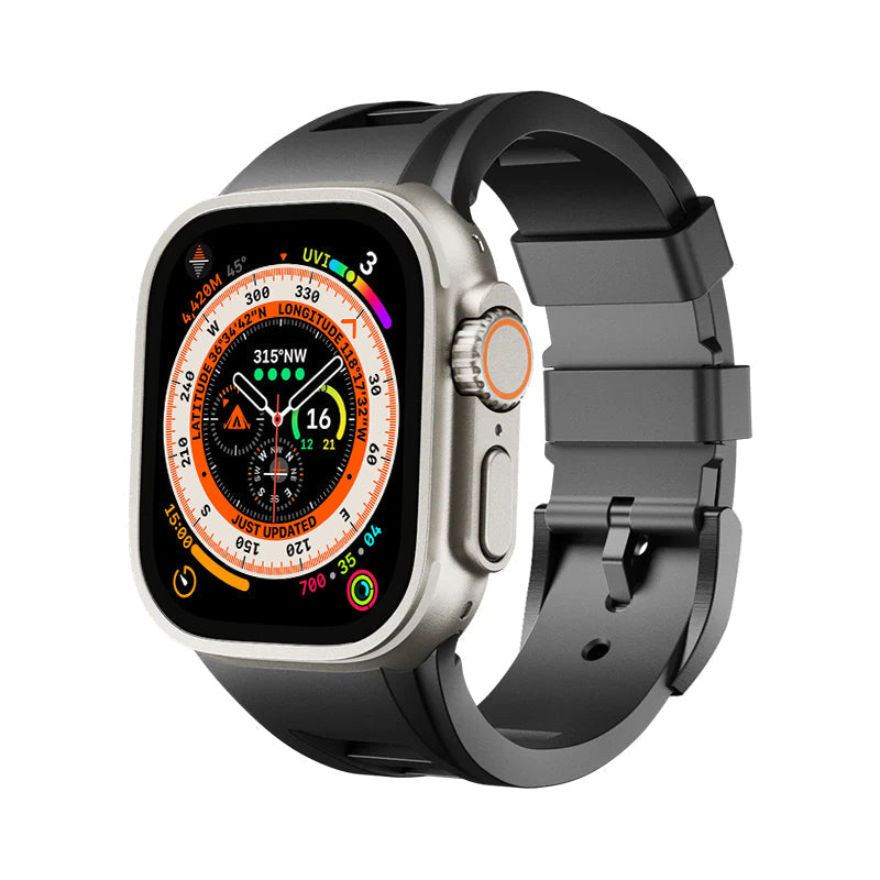 Zephra Apple Watch Band, FKM Sport Strap With Dual Buckle