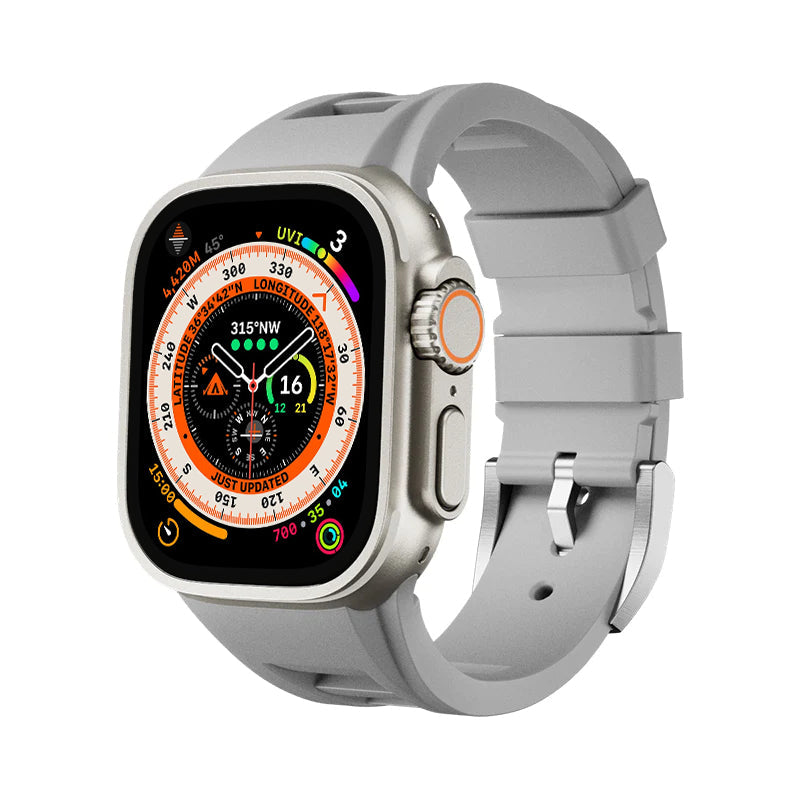 Zephra Apple Watch Band, FKM Sport Strap With Dual Buckle