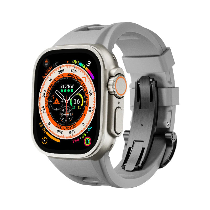 Zephra Apple Watch Band, FKM Sport Strap With Dual Buckle