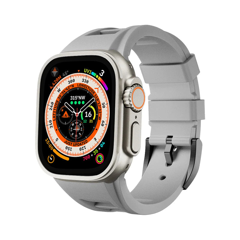Zephra Apple Watch Band, FKM Sport Strap With Dual Buckle