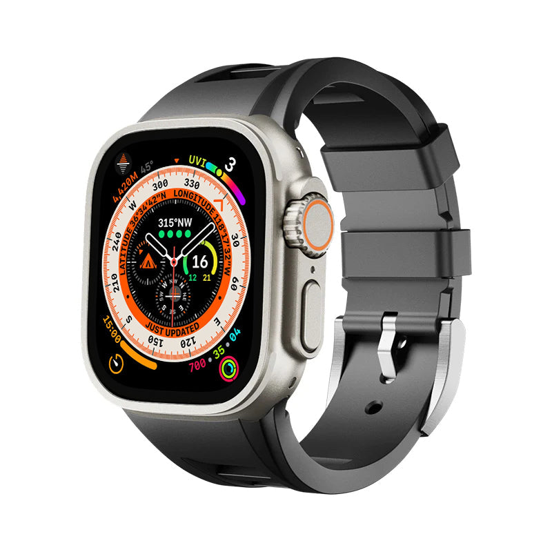 Zephra Apple Watch Band, FKM Sport Strap With Dual Buckle