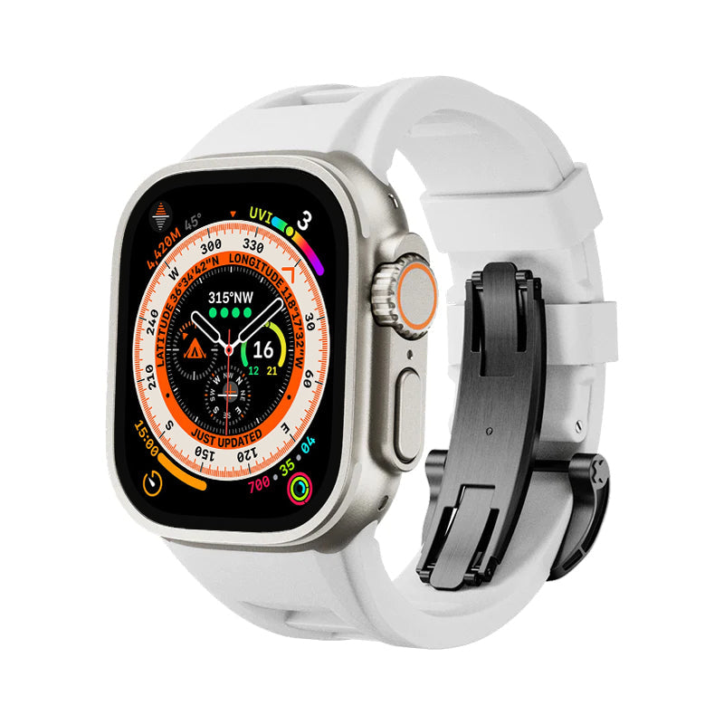 Zephra Apple Watch Band, FKM Sport Strap With Dual Buckle