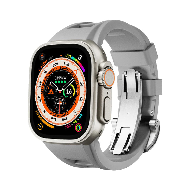 Zephra Apple Watch Band, FKM Sport Strap With Dual Buckle