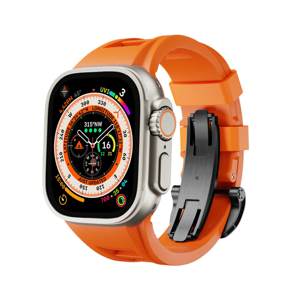 Zephra Apple Watch Band, FKM Sport Strap With Dual Buckle