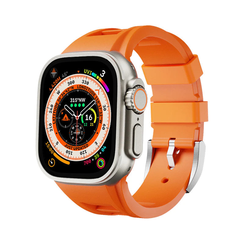 Zephra Apple Watch Band, FKM Sport Strap With Dual Buckle