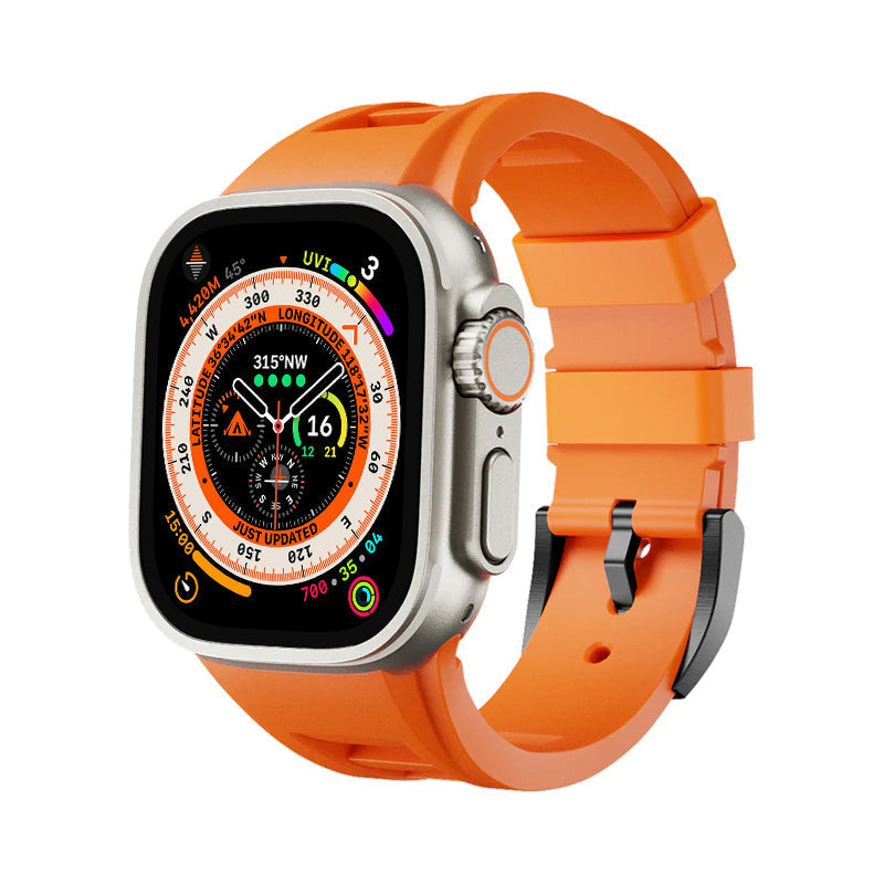 Zephra Apple Watch Band, FKM Sport Strap With Dual Buckle