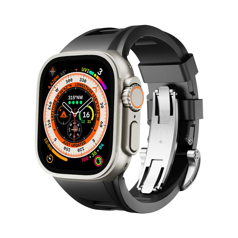 Zephra Apple Watch Band, FKM Sport Strap With Dual Buckle