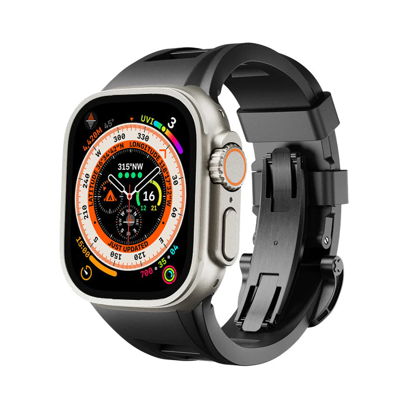 Zephra Apple Watch Band, FKM Sport Strap With Dual Buckle