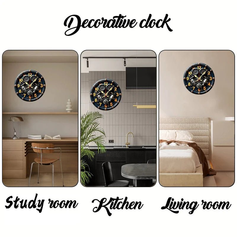 Reloj de pared silencioso de madera para decoración del hogar y oficina - Fioriscas