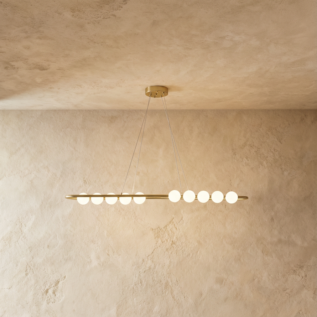 Aurora Copper Pearl Chandelier With Gold Finish And Pearlescent Shades