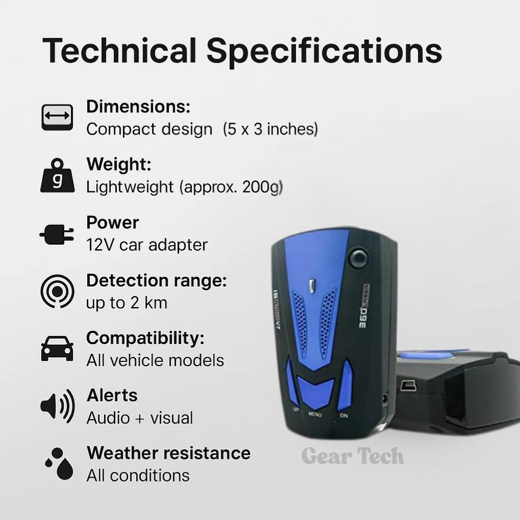 Radar Detector For UK Speed Camera Alerts, Red Or Blue