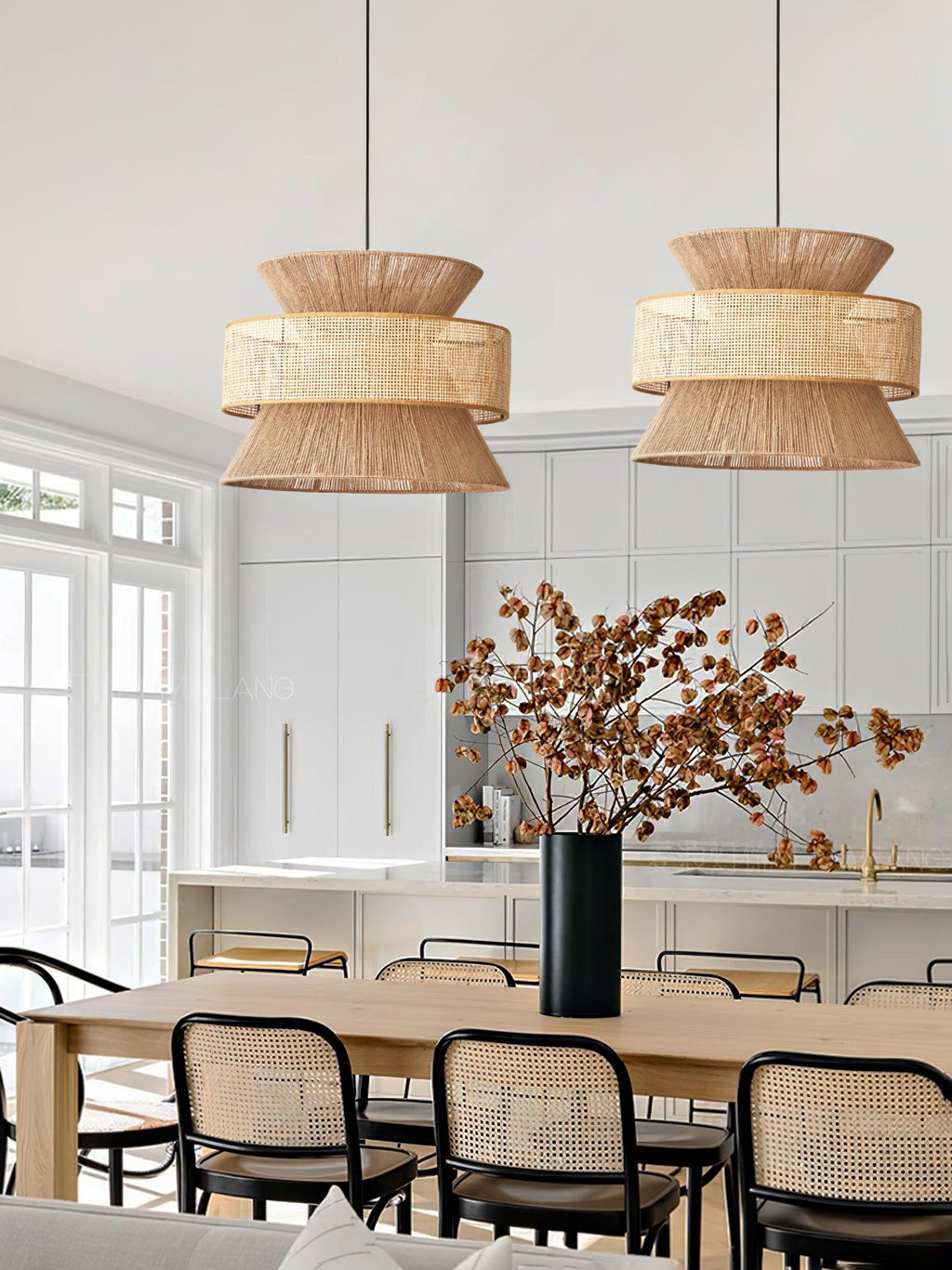 Ophelia Woven Rattan Pendant Light | Fioriscas