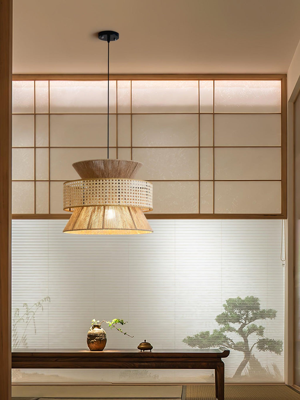 Ophelia Woven Rattan Pendant Light | Fioriscas