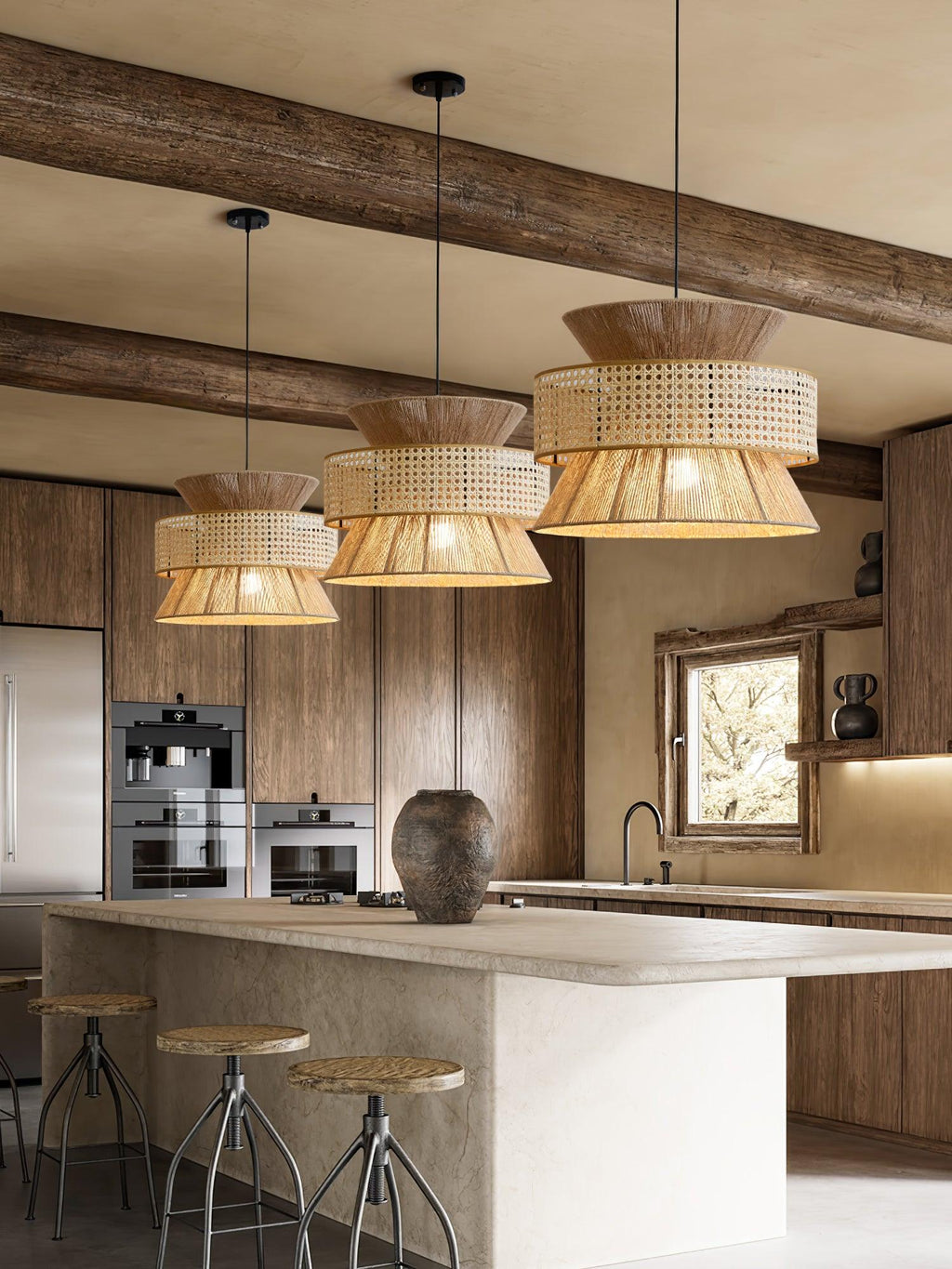 Ophelia Woven Rattan Pendant Light | Fioriscas