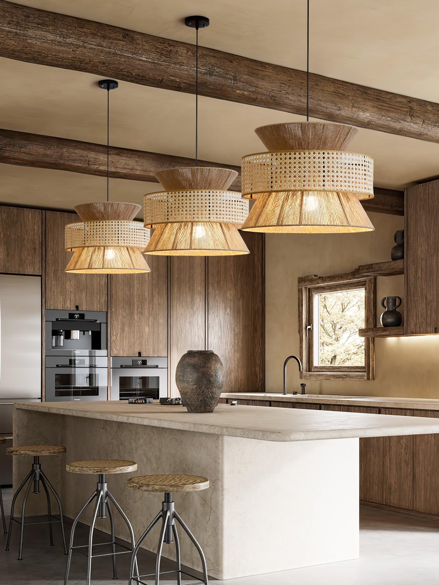 Ophelia Woven Rattan Pendant Light | Fioriscas