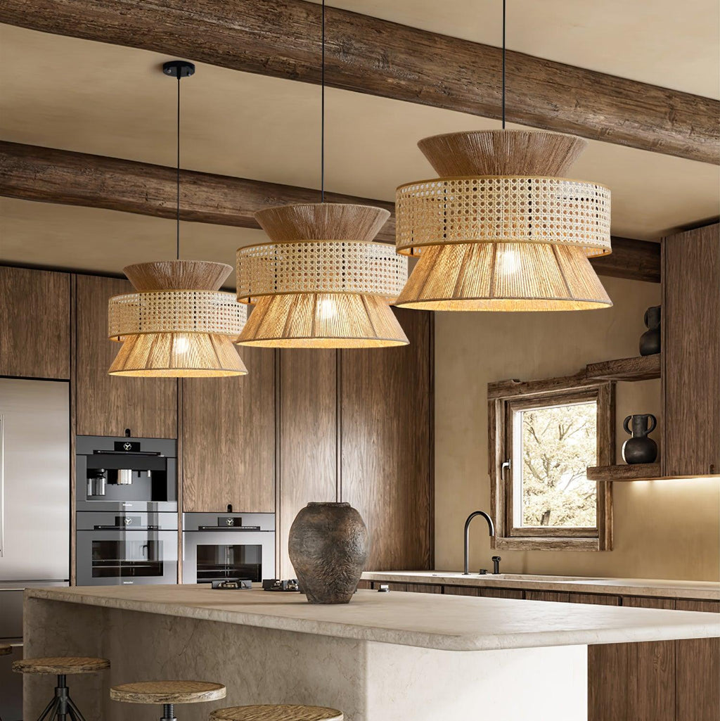 Ophelia Woven Rattan Pendant Light | Fioriscas