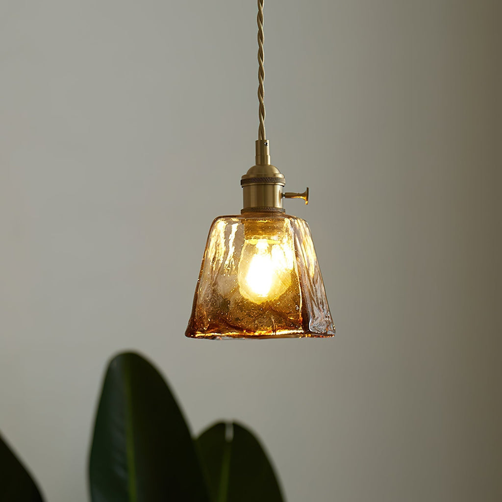 Amberlyn Vintage Amber Glass Pendant Light | Fioriscas