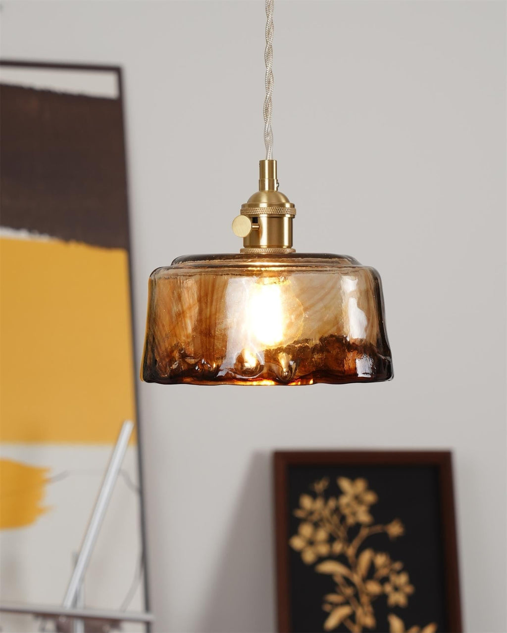 Amberlyn Vintage Amber Glass Pendant Light | Fioriscas