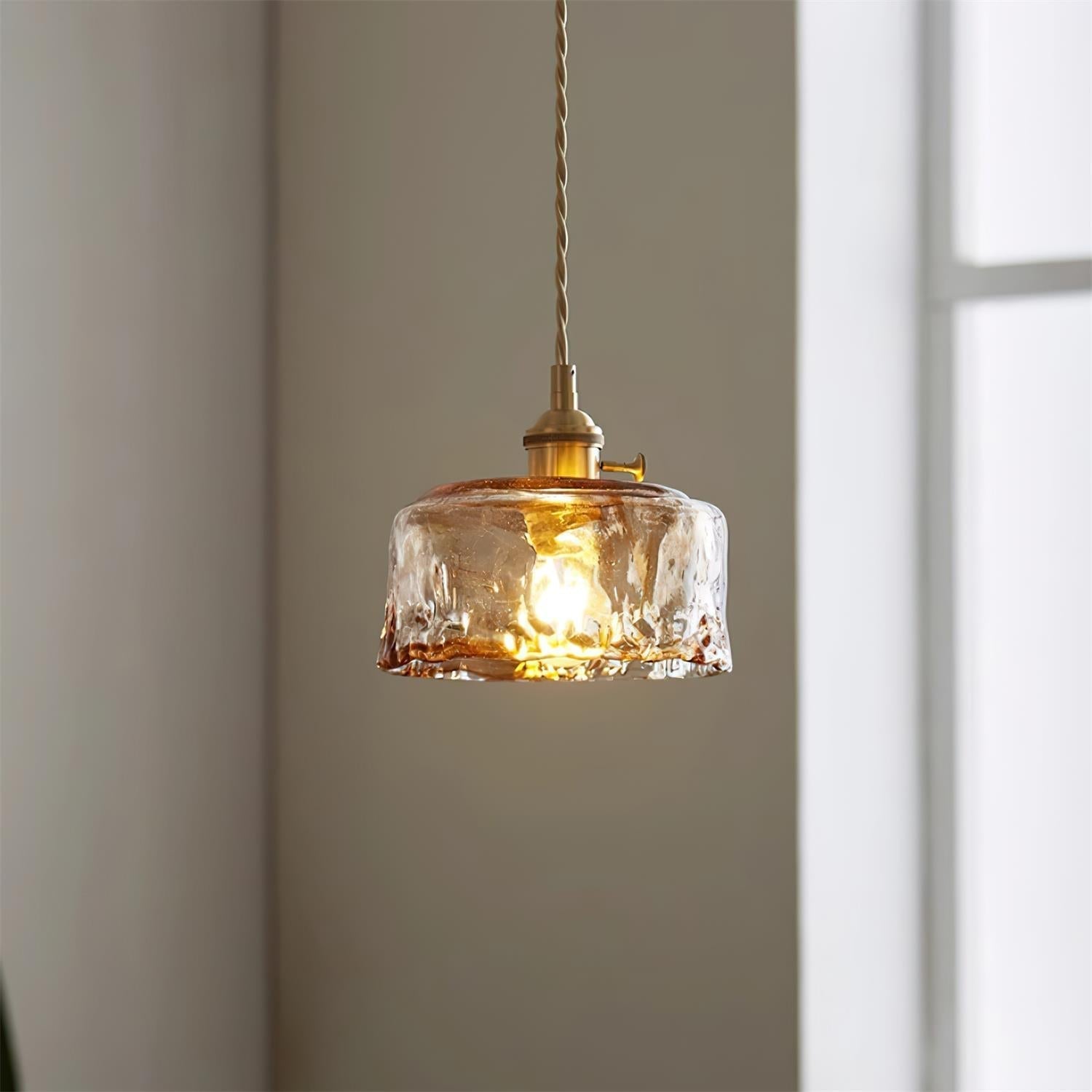Amberlyn Vintage Amber Glass Pendant Light | Fioriscas